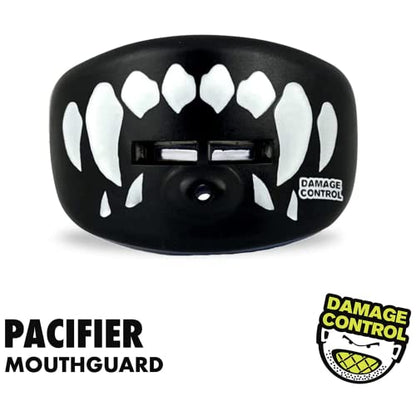 DAMAGE CONTROL Pacifier Mouthpiece – Football Mouthguard with Helmet Strap, Protects Teeth, Jaw & Mouth – Mouth Piece for Sports, No Boiling, Allows Airflow – Gear for Adults & Youth (Fangs) - color: Fangs