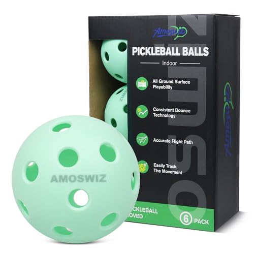 Indoor Pickleball Balls, 6/12 Pack of 26 Holes Pickleballs, USAPA Approved Indoor Pickleballs Set, High Visibility Durable Pickle Balls for Training and Tournament