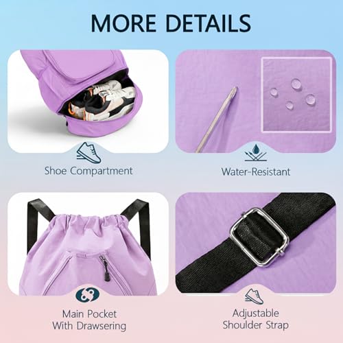 Pickleball Backpack for Women, Fit 2 to 4 Paddles, Pickleball Backpack with Shoe Compartment, Pickle Bag as Gifts for Beginner, Large Capacity Pickle Ball Bag with Paddle Cover Pocket - color: Purple