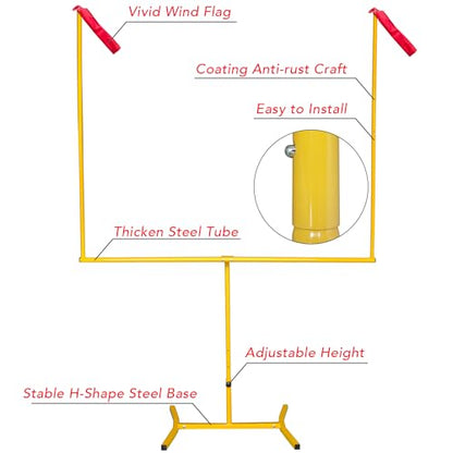 Football Goal Post, Adjustable Height Field Goal Post with Football, Sturdy Steel Tube Frame, Powder Coating Anti-Rust Craft, Easy to Assemble