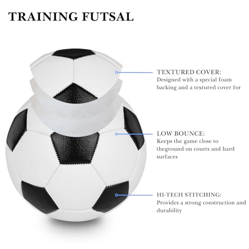 Linkidea Size 4 Training Futsal Ball, Low Bounce Indoor Soccer Ball (Classic), GOL1-09