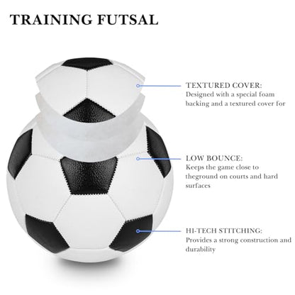 Linkidea Size 4 Training Futsal Ball, Low Bounce Indoor Soccer Ball (Classic), GOL1-09