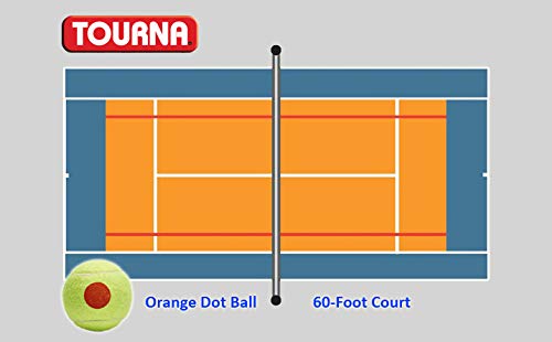 Tourna Orange Dot Low Compression Transition Tennis Balls - style: 18 Pack