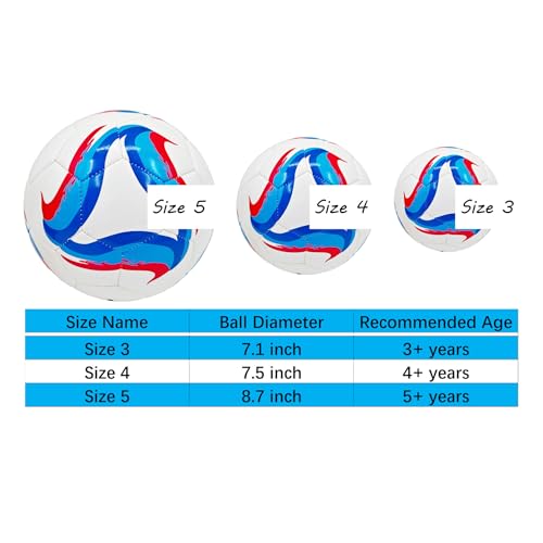 Soccer Ball Size 3,4,5 Kids Training Practice Boys Girls Balls Gift Wear-Resistant Leather Come with Pump School Coach Train Course - size: Size 3