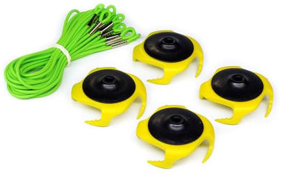 Tee Claw Golf Tee Holder, Golf Mat Tee, Golf Alignment String, Baseball Agility Training for Indoor and Outdoor, Made in the USA. - color: 4 Pack Black / Yellow