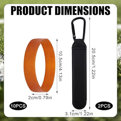10pcs Baseball Glove Rubber Bands & 2pcs Adjustable Glove Clip, Elastic Wrap Band to Keep The Shape of Gloves Softball Baseball Strap Accessories for All Gloves