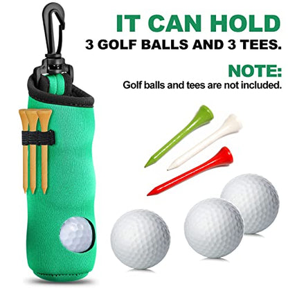 4 Pieces Golf Tee Holder Golf Ball Carry Bag Pouch Ball Holder Keychain Belt Clip Gifts Accessories