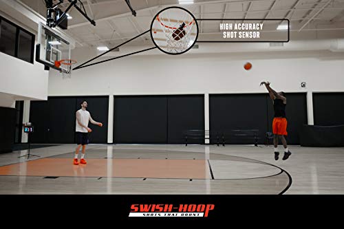 Shot Monitor | Basketball Electronic Shot Tracker | Automated Video Shot Breakdown | Includes telescoping installaton Swish-STIC and iPhone/Android App