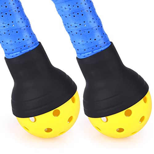 TOBWOLF 2PCS Pickleball Ball Retriever, Silicone Pickleball Picker Upper Pickball Grabber, Universal Pickleball Upper Suction Cup, New Silicone Pickleball Paddle Grip, Anti-Slip Pickleball Hand Grip