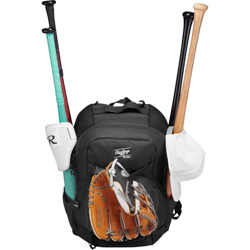 Rawlings | The Journey Player's Backpack Equipment Bag | Baseball/Softball | Multiple Colors - color: Black