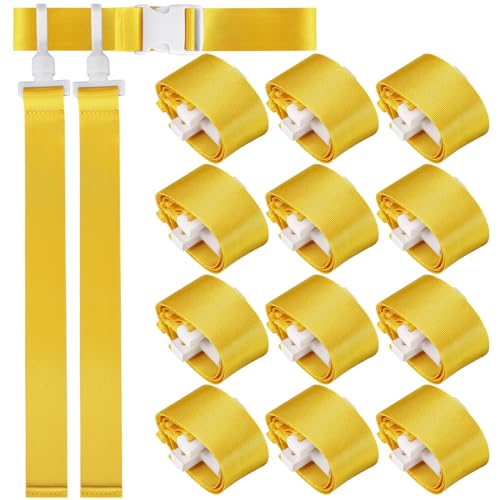 Peryiter 2/12/24/36 Player Flag Football Belt, Adjustable Football Belts and Flags for Kids Youth Adult Sport Team Training - color: Yellow