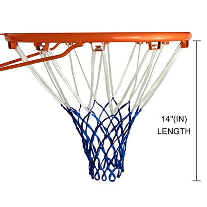 Sanung Basketball Net, Wear-Resistant Polyester Lightweight 12 Loops Basketball Net Replacement for Home Use, Fits Standard Size Hoop, Easy to Setup, Set of 2