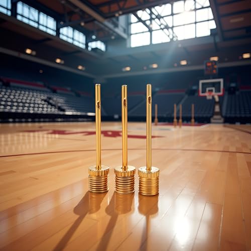 3 Pack Pump Inflating Needles,No Break Heavy Duty Air Pump Needles for Balls, Stainless Steel Body，Gold
