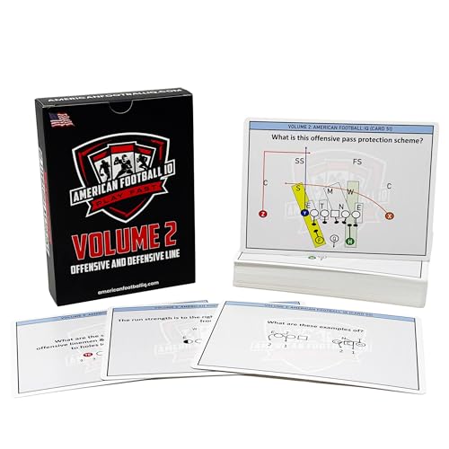 American Football Training Flashcards – Volume 2: Offensive & Defensive Line | Blocking Schemes, Protections, Fronts & Gap Responsibility | Coaching, Player & Fan Study Tool