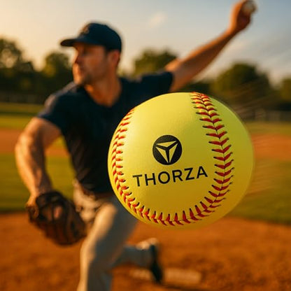 Thorza 12" Weighted Training Softballs - Training Balls to Increase Pitch Velocity & Arm Strength - Durable Softball Practice Equipment for Pitchers of All Skill Levels - style: Set of 4 (9, 10, 11 & 12 oz)