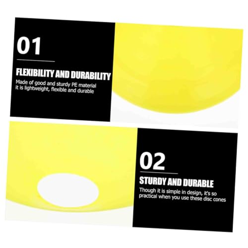 GALPADA 14pcs Yellow Soccer Training Disc Cones Multi-Function Agility Markers Football Coaching Supply for Outdoor Practice