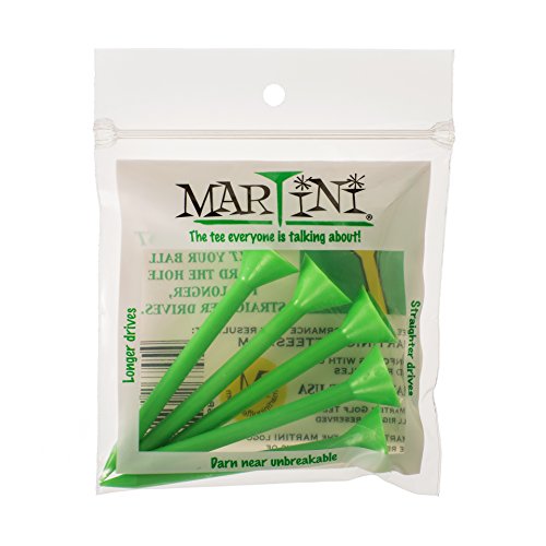 Martini Golf 3-1/4" Durable Plastic Tees 5-Pack (Green)