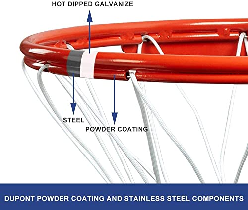 Katop Professional Basketball Rim, Heavy Duty 18 Inch Basketball Rim Replacement with Nylon Net Indoor and Outdoor, Standard Goal Reinforced Mounting Bracket Fit 5"x5",5"x4",5"x3",4"x3" Backboards - color: 1-springs basketball rim