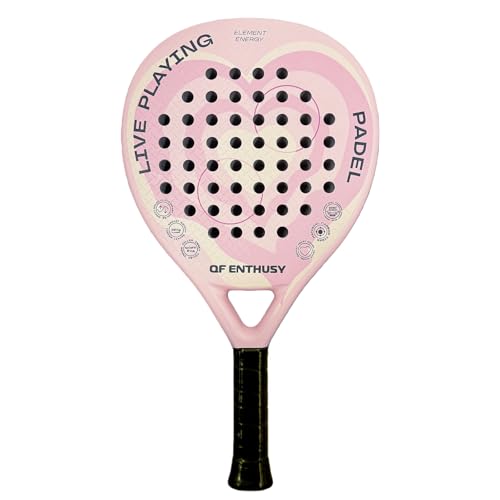 Padel Racket, Carbon Fiber Surface Padel Racquet, Lightweight, Ideal for Training/Matches - color: Pink