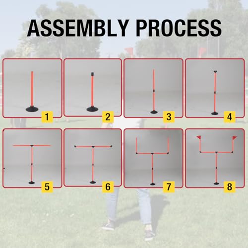 Football Goal Post Set - Football Easily Adjustable Field Goals - 2 Goal Posts Set - Perfect for Children's Backyard Play