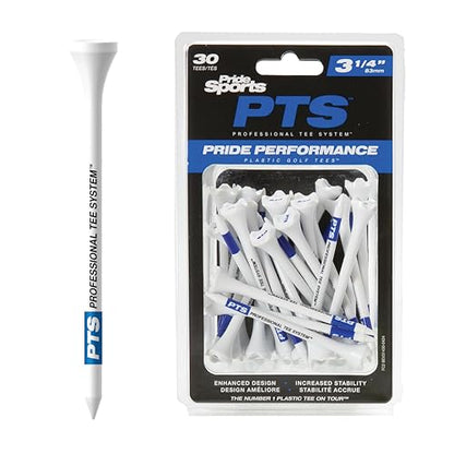 PrideSports PTS Plastic Golf Tees | 30 Count, 3-1/4 Inch | #1 Plastic Tee on Tour | Best for Drivers & Woods - size: 3-1/4", style: 30 Count