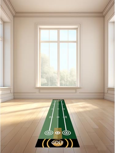 1 Piece Golf Putting Practice mat, Size is 19.69 inches x 116 inches, Portable Washable Non-Slip Folding Putting mat, Suitable for Home, Office, Outdoor use, Party Team Building Activities. - style: 01