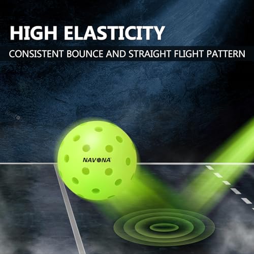 Navona 40 Pack Premium 26-Holes Orange Indoor Pickleball Balls, Meet USAPA Official Requirement, Perfectly Balanced, High Bounce True Flight, Durable Indoor Pickleball Set