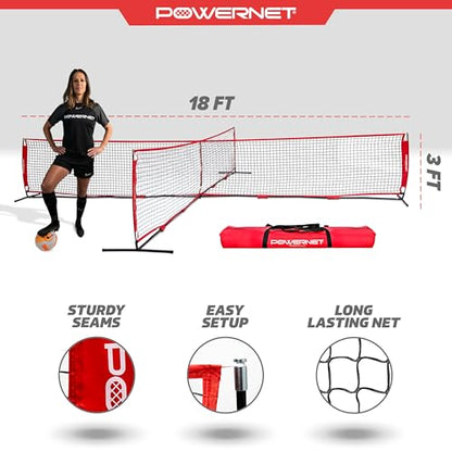 PowerNet 4 Way Soccer Net, Portable Indoor & Outdoor Soccer Training, Game and Training Equipment for Adults and Kids, Ideal for Backyard, Park or Beach, 2 Sizes