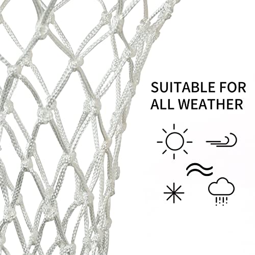 Sanung 2PCS White Basketball Net Replacement 12 Loops 21 inch Professional Anti-Whip with Storage Pouch for Competition Standard Indoor Outdoor All-Weather Thick Mesh Nets