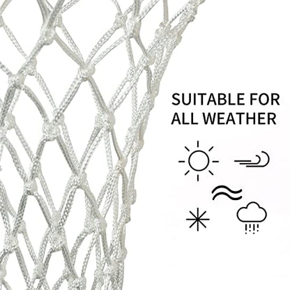 Sanung 2PCS White Basketball Net Replacement 12 Loops 21 inch Professional Anti-Whip with Storage Pouch for Competition Standard Indoor Outdoor All-Weather Thick Mesh Nets