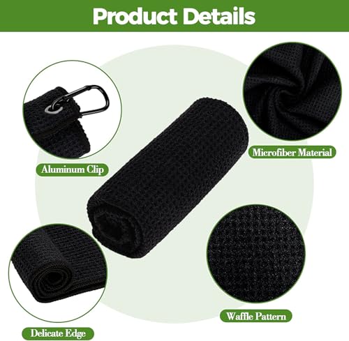 ATTRACTIVE Golf Towels, Microfiber Waffle Pattern Towels - Golf Club Brush with Cleaning (2 Purple Towel+Black Brush) - color: Purple