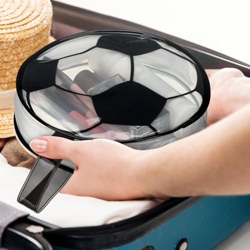 Reginary 12 Pcs Soccer Cosmetic Snack Bag Goodies Gifts Accessories for Makeup Bags Soccer Clear PVC Cheer Case Toiletry Zipper Pouch Waterproof Travel Handbag Purses Organizer for Team Gift - style: Soccer
