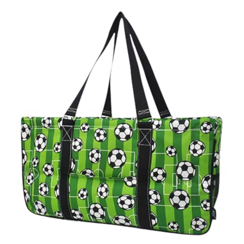 Extra Large Utility Tote Reusable Grocery Bag Oversized Collapsible for Groceries, Storage, Picnic, Beach (Soccer Goal-Black) - color: Soccer Goal-black