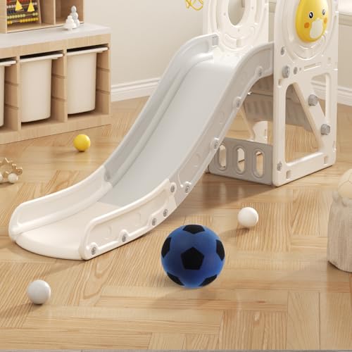 LIOOBO Silent Indoor Soccer Ball for Soft PU Material Quiet Football for Skill Training and Reaction Improvement Safe Juggling Ball for Home and School Play