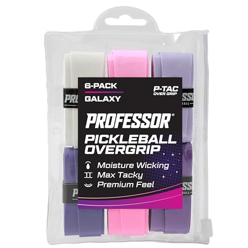 Professor P-Tac Pickleball Paddle Overgrip – Max Tacky, Moisture-Wicking Grip Tape for Pickleball Paddles in 6 & 12 Packs, Anti-Slip & Durable Overgrip for Control & Enhanced Performance - color: Galaxy - 6-Pack
