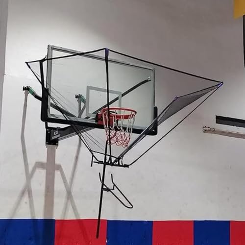 Basketball Shooting Machine Hanging Basketball Return Attachment for Hoop,Large Basketball Return System Rotatable 180° Shot Return Chute, Basketball Shooting Practice Net