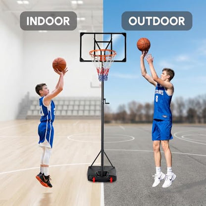 PEXMOR Pool Basketball Hoop & vplleyball Poolside, Portable for Swimming Pool, Upgraded Water Basketball Backboard Stand for Pool Indoor Outdoor - style: Hand Crank-Upgraded