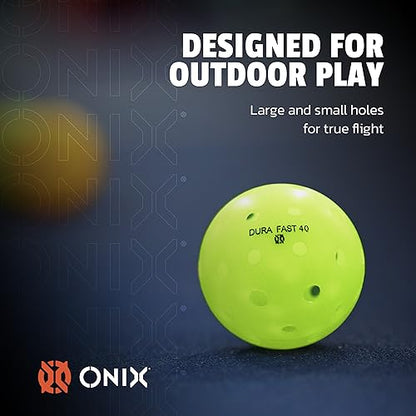 Onix Durafast 40 Pickleball Top Performance Engineered for Championship Play True Flight Competitive Ball - color: Neon