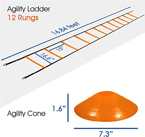 Yes4All Hex Agility Rings/Speed Rings with Carrying Bag – Hexagon Rings, Agility Hurdles for Agility Footwork Training