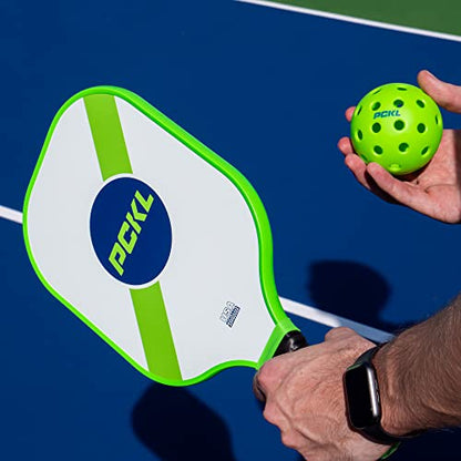 PCKL Pickleball Starter Bundle Series 2 Paddles and 4 Pickleball Balls Set | USA Pickleball Approved | Fiberglass Face with Large Sweet Spot | Honeycomb Core