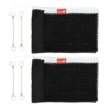 Sanung C-Y1 Table Tennis Net, 2 Pieces High Stretch Foldable Ping Pong Net with 4 Chains Adjust Tension Height, Compatible with Any Standard Size Desktop for Indoor Outdoor Use