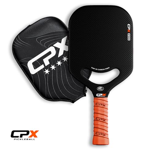 CPX Pro Carbon Fiber Pickleball Paddle - Professional Grade, Matte Finish, Honeycomb Core, Tennis Style Grip - Edgeless Paddle Designed in Chicago, USA - color: Black Pro