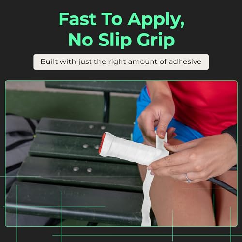 ADV MaxTac Tacky Tennis Overgrip - 3 Pack - Extremely Sticky Non-Slip Tennis Grips Overgrip - Razor-Thin & Easy to Use Pro Tennis Racquet Grip Tape (3-Pack White) - color: 3-Pack White