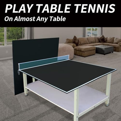 7/8/9ft Mid-Size Ping Pong Conversion Top with Net Set for Billiard and Pool Tables - Regulation Top Converts Billiards into Ping Pong Table Blue/Green/Black