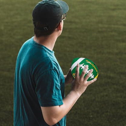 PassCatch Training Football, Enhance Passing Catching Skills, Official & Youth Size(with Pump) - style: Green 7#(Ages 5-14)