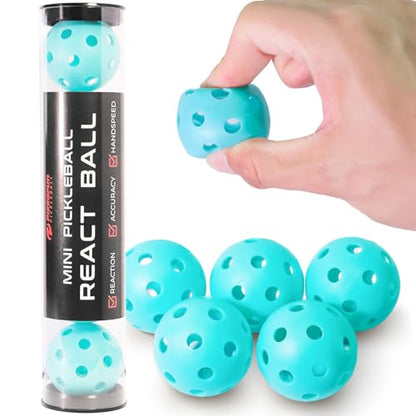 PIKKOFUN React Mini Pickleball Balls - 5 Pack Quiet Training Balls for Improve Hand Speed, Paddle Control and Accuracy - color: Blue