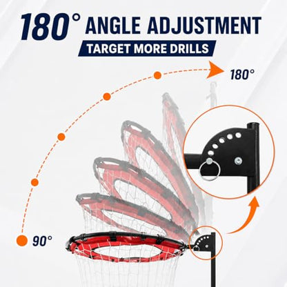 Volleyball Setting Net, Setter Volleyball Training Net Adjustable Height, 45°-180° Adjustable Angle, Stable Base for Indoor Outdoor Practice Equipment - size: 6.9–10.8 FT