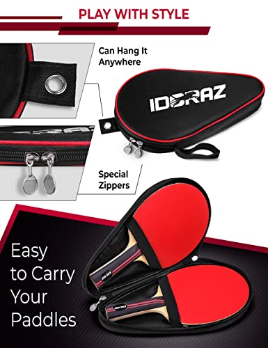 Professional Ping Pong Paddle - Best Table Tennis Racket with Carrying Case ITTF Approved Rubber - Premium Ping Pong Paddles with Top Speed 99 Spin 93 Control 90 for All Levels