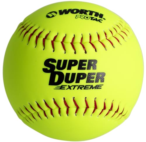 Worth | PRO TAC Super Duper Extreme Multi-Layer Slowpitch Softball - color: Red Stitch
