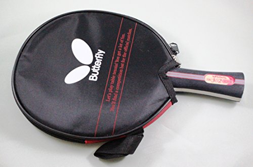 Butterfly B302FL Shakehand Table Tennis Racket | China Series | Racket and Case Set with A Combination Smooth & Pips-Out Rubber | Recommended for Beginning Level Players